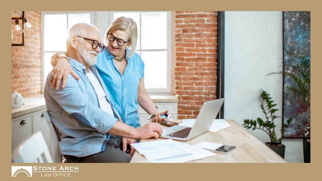 A married couple looking over their Revocable Living Trust in Minneapolis